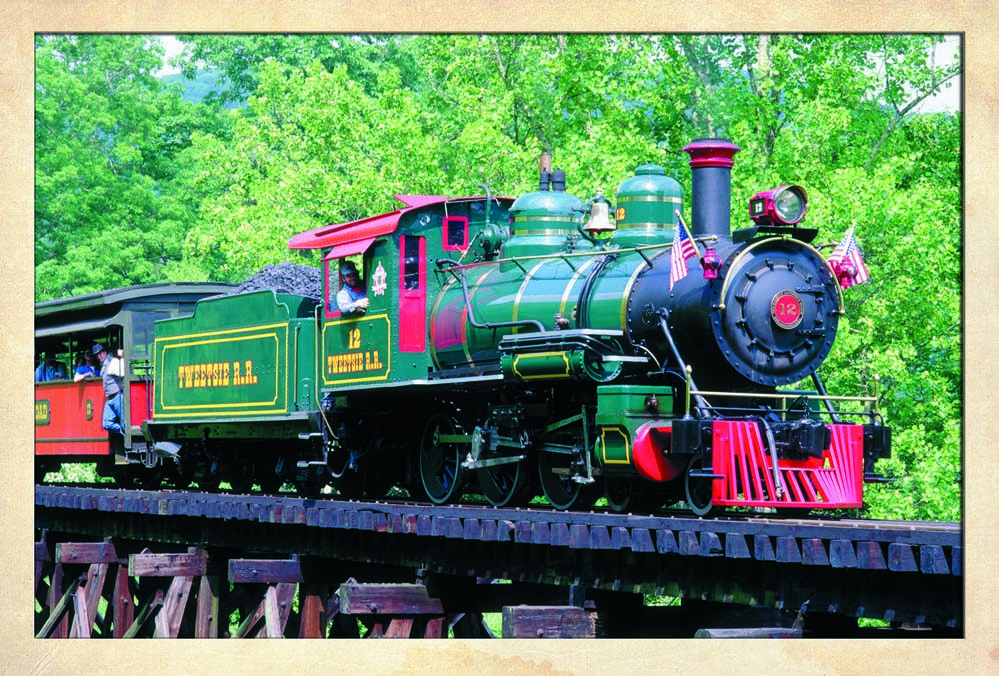 Locomotive #12, built in 1917, takes visitors around a 3-mile loop in North Carolina’s first theme park. Tweetsie offers Wild West fun for the whole family.