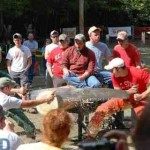 Students compete during the annual John G. Palmer Intercollegiate Woodsmen’s Meet, held the first Saturday of October at the Cradle of Forestry.