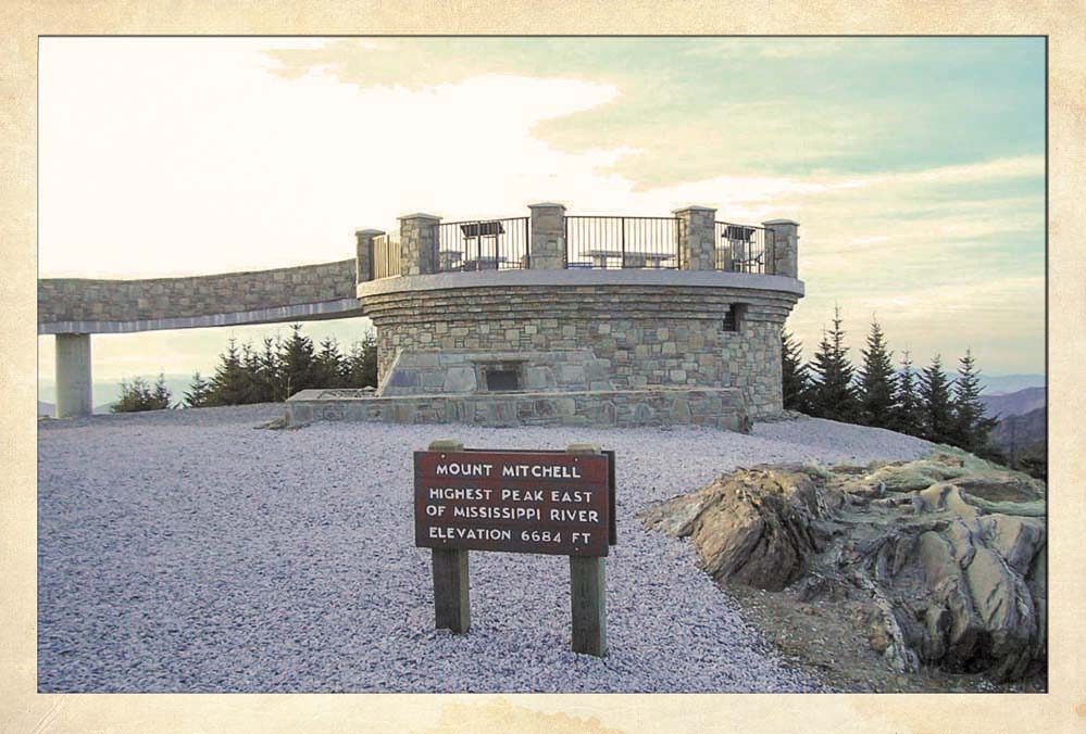 Mount Mitchell, easily accessible off the Blue Ridge Parkway, is the highest mountain east of the Mississippi River and the centerpiece of North Carolina’s first state park.