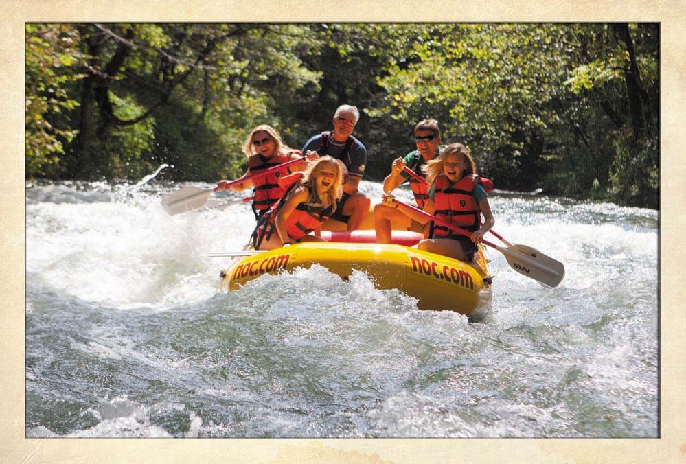 The Nantahala Outdoor Center is popular for whitewater rafting, canoeing and kayaking. The river campus includes two restaurants, outfitters shop, and is a destination for the Great Smoky Mountain Railroad.