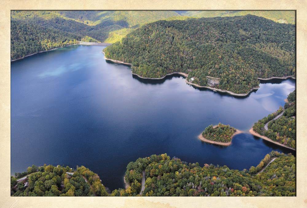 Located in the Nantahala National Forest at an elevation 3,012 feet, the lake is the second highest lake east of the Mississippi.